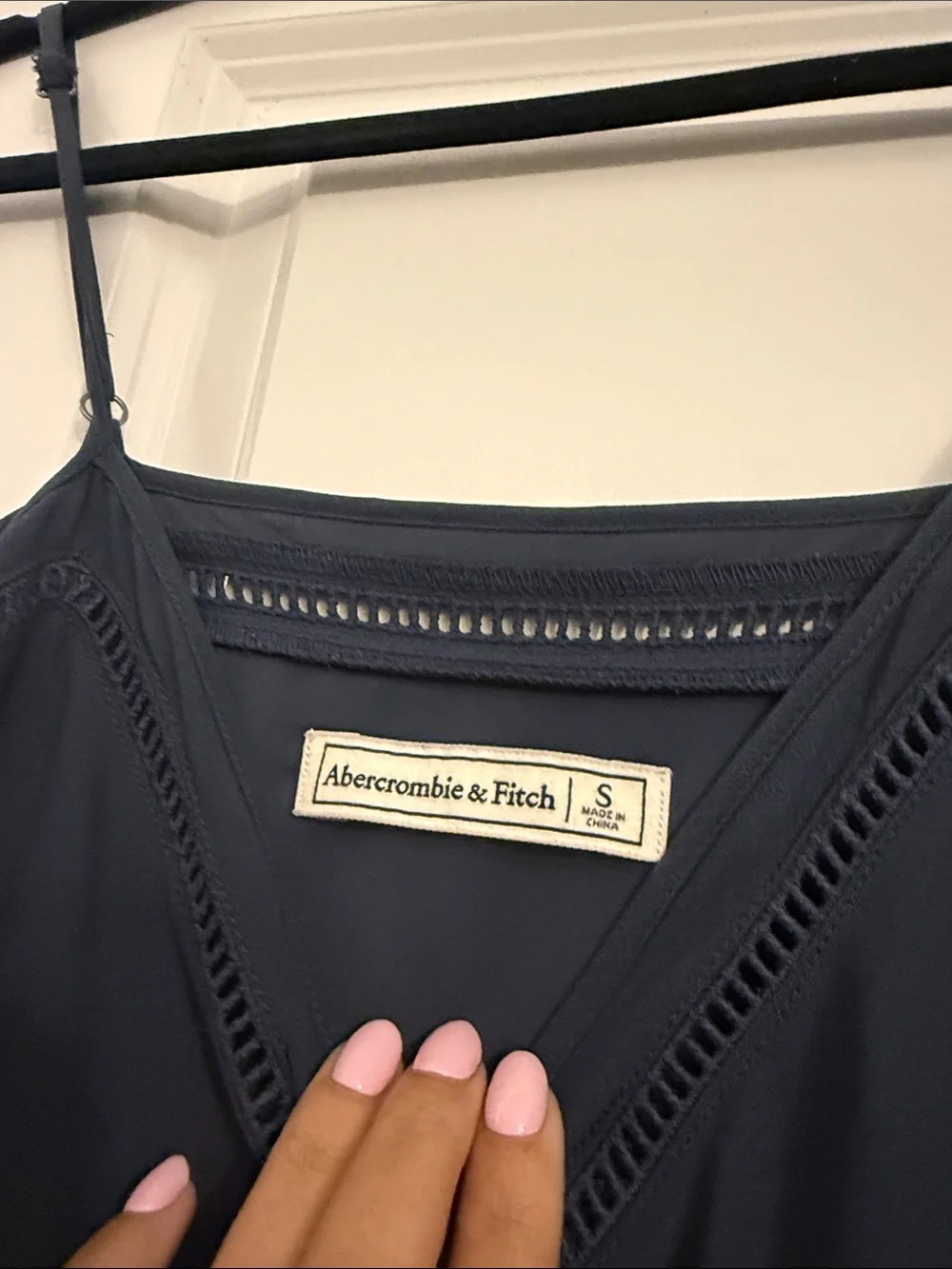 Abercrombie & Fitch Navy Spaghetti Strap Maxi Dress